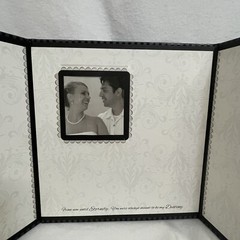 Wedding Guest Book, Trifold Album, Alternative, Black/Gray Stripes, Brand New