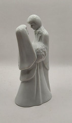 Vintage White Porcelain Bride Groom Couple • Wedding Cake Topper • Figurine 5″
