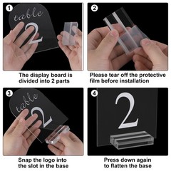 10pcs Clear Arch Sign with Stand, 5″x7″ Table Number Holders(Numbers 1-10)