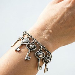 125 PCS Vintage Skeleton Key Charms Set, Antique 125PCS Antique Silver Key