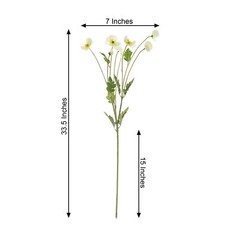 IVORY 2 Bushes 33″ Stem Silk Artificial Poppy FLOWER SPRAYS Party Decorations