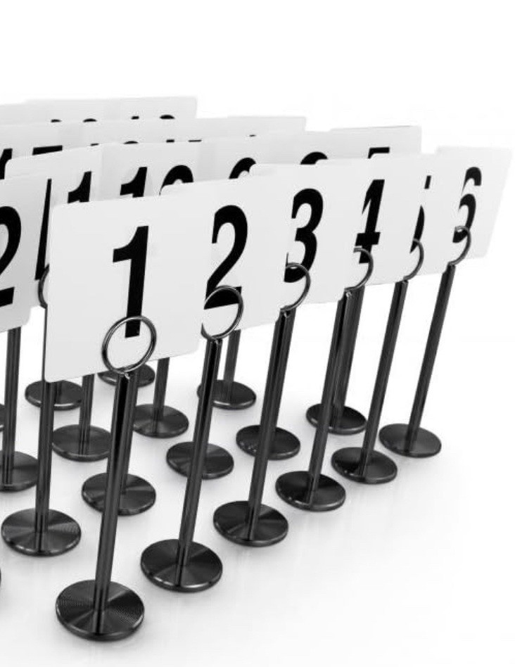 Durable 8-Inch Black Steel Table Number Holders for Restaurants – 18 Count