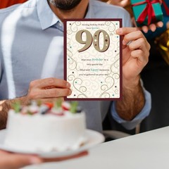 Happy 90th Birthday Card Gifts for Women Men, Unique Bday Greeting Gifts for …