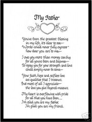 MY FATHER Matted Calligraphy Poem for DAD
