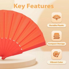 12PCS Folding Hand Fan – Portable Handheld Fan for Women & Men, for Wedding, Tea