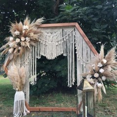 Wooden Wedding Arch Hexagon Arbor Backdrop Stand for Indoor Outdoor Garden Decor