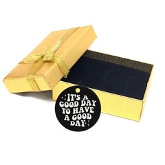 Elegant Black Round Tag with Motivational Quote Great for Gift Wrapping, Display