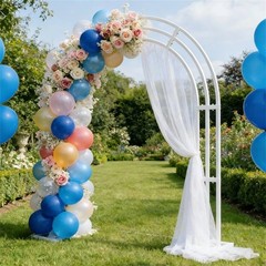 8.5FT Free Standing Arch Flower Stand 3 Poles Moon Door Archway Backdrop Decor