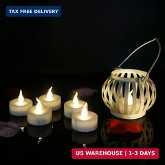 24 Tea Lights Led Flickering with Timer Function (6 hrs on, 18 hrs off), Christm