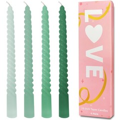 Topsics Green Taper Candles, 4 Pack 10 inches x 0.87 inches, Series