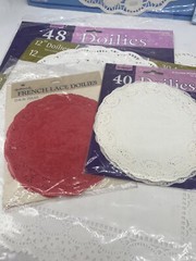 Huge Lot Lace Paper Doilies Lg Med Small Red white Oval Round Square Party Craft