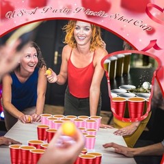 100 Pack 2 oz Valentine‘s Day Shot Disposable Cups Shot Glasses Small Plastic