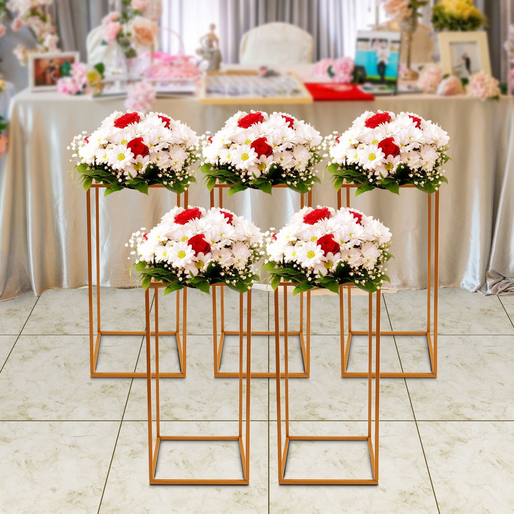 5 durable iron Wedding Flower Stand,Gold Flower Holder, Rectangular Flower Rack