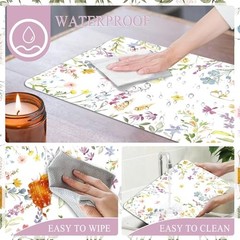 6 Pcs Watercolor Flower Placemats, 11×16 Inch Summer Floral watercolor flower