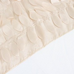 BalsaCircle 132-Inch Beige Taffeta Round Tablecloth Leaf 132″ (Round),