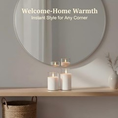Glass Flameless Candles with Remote, White Battery Operated Clear Glass