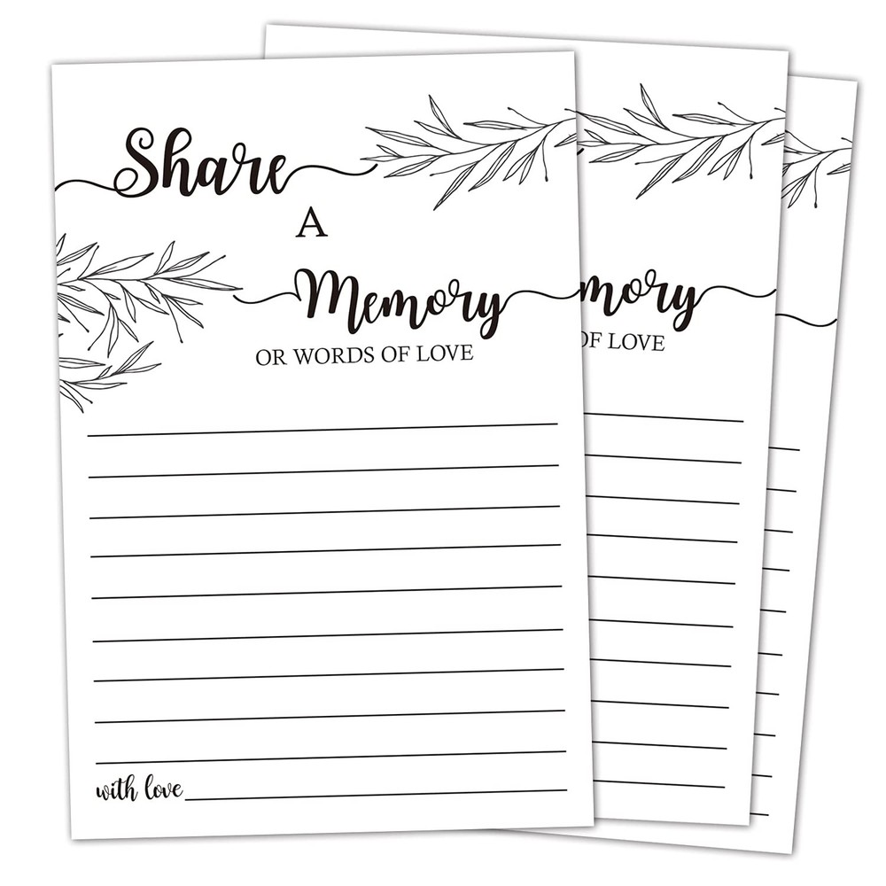 Share a Memory Card, Memorial Cards for Celebration of 4×6 inches, White