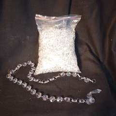 Clear Acrylic Garland Strands Octagon w Spear Pendants Decor Wedding 1lb Bag