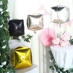 14×14-Inch 4D Cube Mylar Foil Balloon Party Wedding Event Decorations Supplies