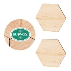 Hexagon Wood Shapes Smooth Surface Slices Holiday Decorations Board