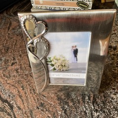 Picture Frame 4×6 with Hearts – Thoughtful Gift Idea for Weddings, 4X6 Silver
