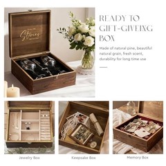 AW Bridal Mr and Mrs Wine Glasses Wedding Gift Set with Box