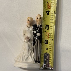 VINTAGE 1958 Napco Wedding Cake Topper 3b3301 Blonde Bride Groom