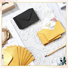 Yahenda 200 Count Mini Gift Card Envelopes Bulk 4 x 2.7 inches, Gold,Black
