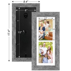6×15 Picture Frame Display 2 opening 5X7 Double Picture Frame Collage,Multi P…
