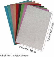 Baisunt 20 Sheets Silver Glitter Cardstock Paper for DIY 8×12 Inches,