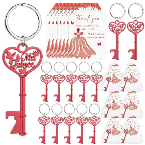 25 Sets Quinceanera Party Favors for Guests Butterfly Bottle Opener Keychain