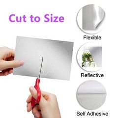 4 Pieces Flexible Cut to Size Mirror Sheet 6″ x 9″, Self Adhesive Non Glass M…