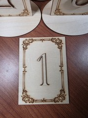 10 Rustic Wooden Table Numbers 1-10 Set Removable Base Party