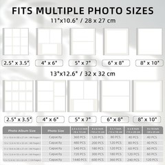 Vienrose Large Photo Album Self Adhesive for 4×6 8×10 10×12 Pictures Magnetic
