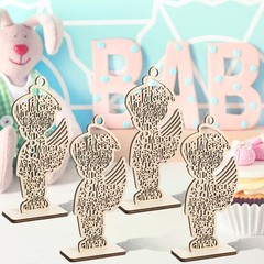 18 Pcs Guardian Angel Wings Boy Wooden Baptism Centerpiece for Table,centros De