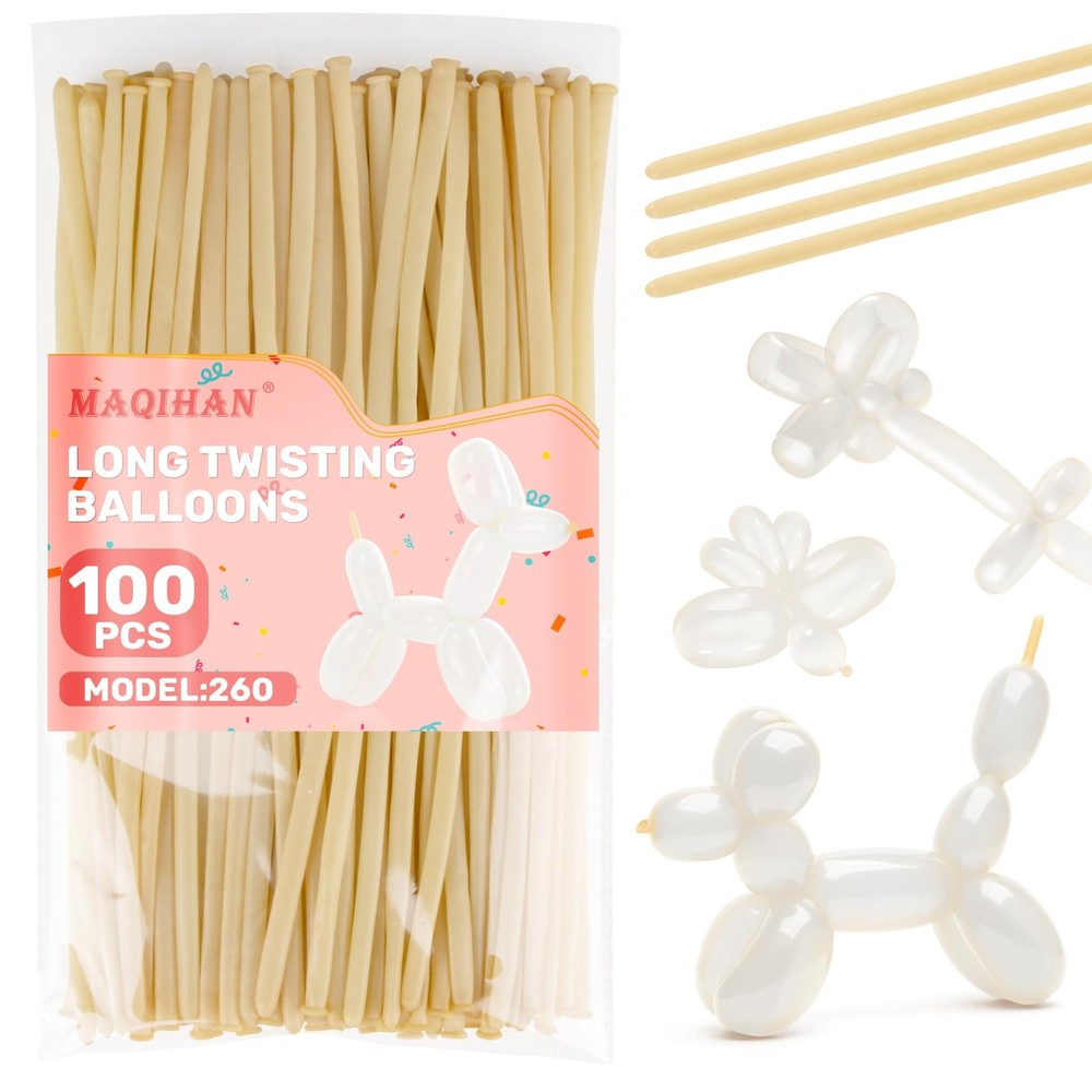 MAQIHAN 100PCS 260 Balloons Clear – Long Balloon for Tying