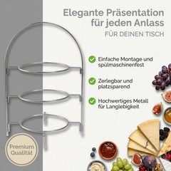 Etagere 3 Tier for Plates 20-28cm – Serving Platter & Plate Etagere Metal -…