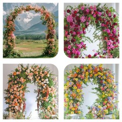 Adorox 7.8ft Garden Arch Trellis Black Metal Wedding Climbing Plants