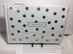 WHITE/GOLD GUEST BOOK New sealed plastic Lined Pages Sign in Book Hard Covered