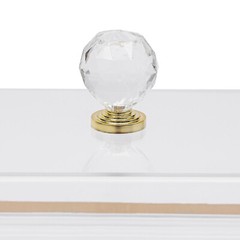 Acrylic Cake Stand With Lid Rectangular Clear Gold Trim 50 × 28 cm