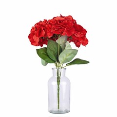 Red 5 Silk Hydrangea Bushes Wedding Flowers Bouquets Party Centerpieces SALE