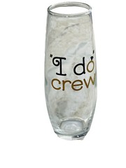 “I do crew”Stemless Bridal Champagne Flute Glass 9.6oz Wedding Bridal Shower-NEW