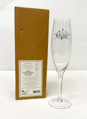 Bride Toasting Glass Wedding Champagne Flute Silver Mirror Insignia