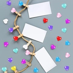 Fangoo 110 Pieces Assorted Color Heart Gems 8OZ Multicolor