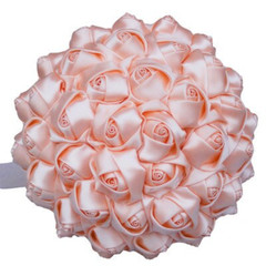 Cheap Marfim Ivory Silk Bridal Bouquet Flower Girl/Bridesmaid/Bride Satin Holdin