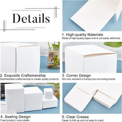 30 Pack Kraft Paper Box 1.57″ Mini White Paper Gift Packaging Box with Lid Soap