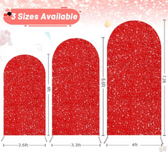 Sequin Arch Backdrop Cover 6.6Ft Wedding Red Arch Cover Christmas Balloon Arch B