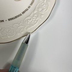 Hallmark 50th Wedding Anniversary Plate White With Gold Trim Writing On Back