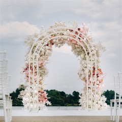 XL Metal Wedding Arch Backdrop Stand Ceremony Party Balloon Arch Garden Trellis