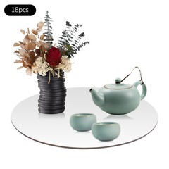 6″ 18Pcs Tabletop Round Trays Acrylic Plate Candle Plate Circle Mirror Wedding